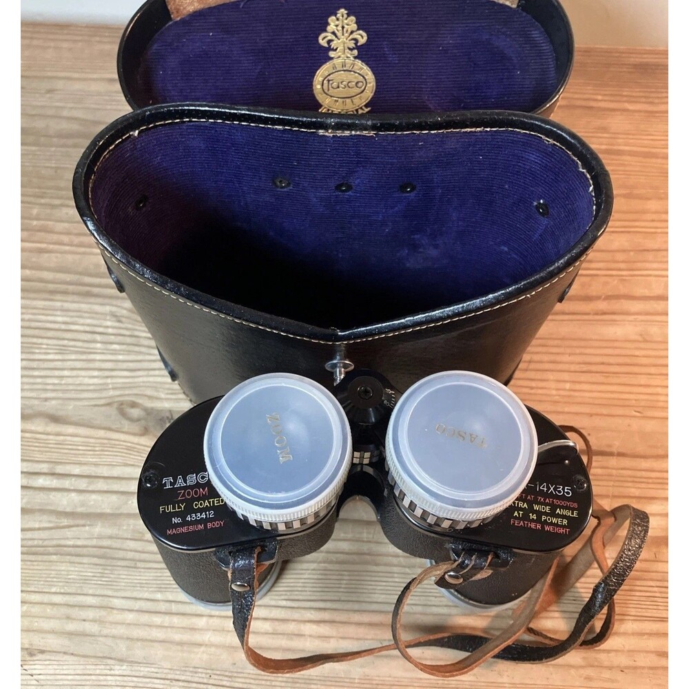 Rare TASCO NO.433412 fully coated Feather Weight binoculars Magnesium Body Xwide